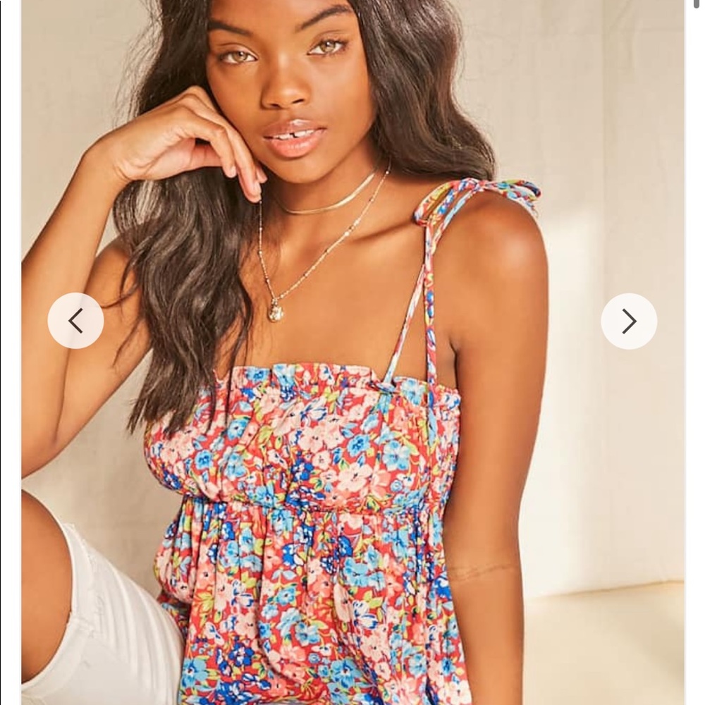 NWOT Forever 21 Floral Print Self Tie Cami